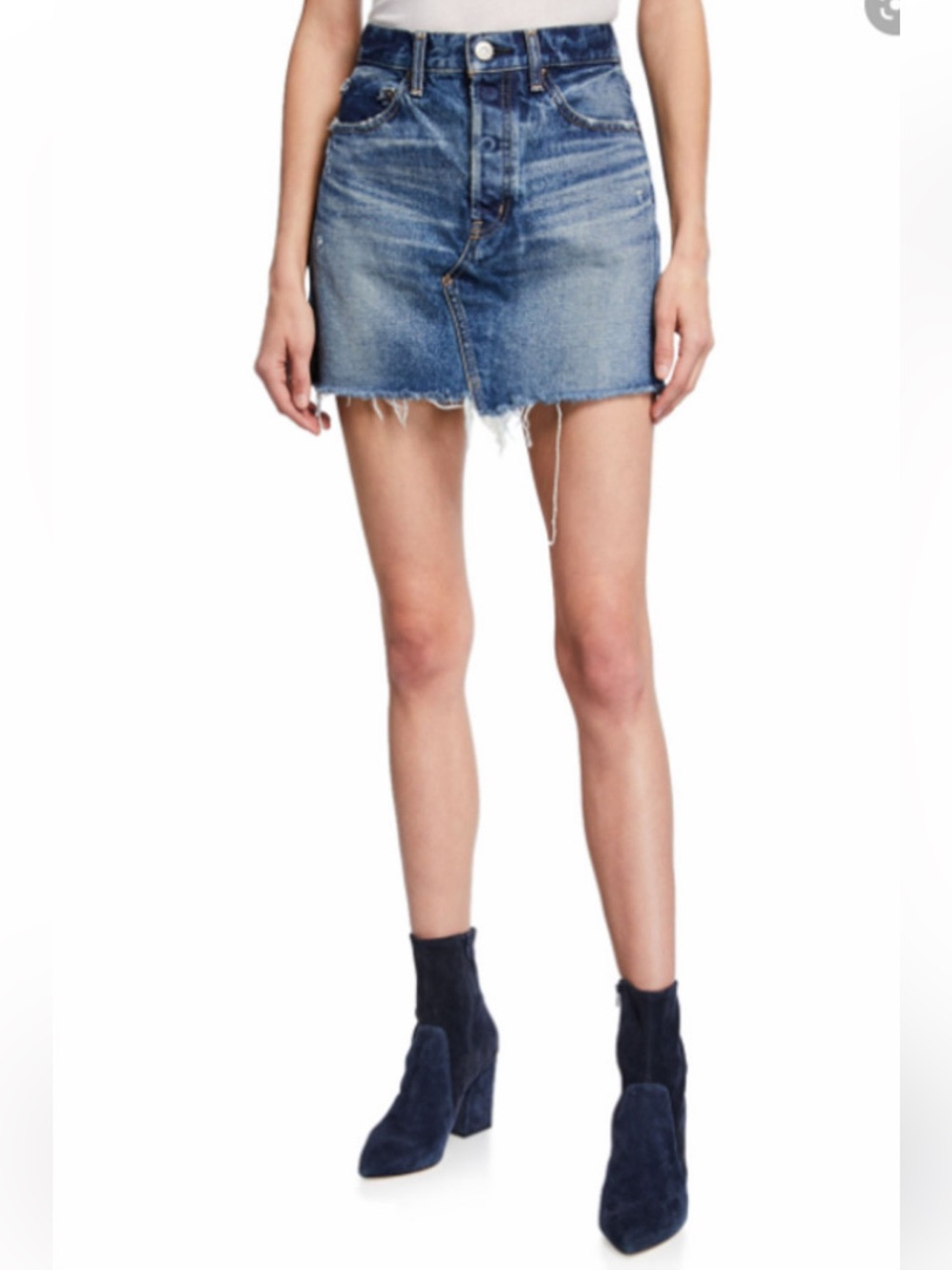 Moussy Vintage Blue Distressed Denim Spencer Jean Mini Skirt Sz. 24